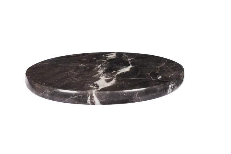 Black Marble Round Serving Board