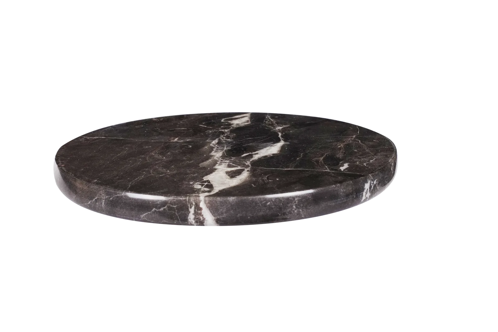 Black Marble Round Serving Board