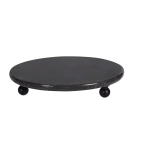 Black Marble Round Tray With Black Ball Feet