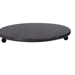 Black Marble Round Tray With Black Ball Feet