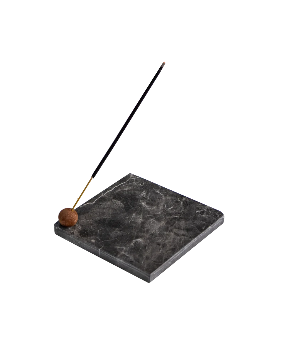 Black Marble Square Incense Holder