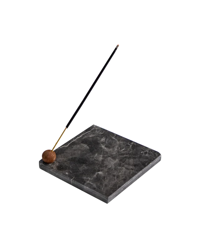 Black Marble Square Incense Holder