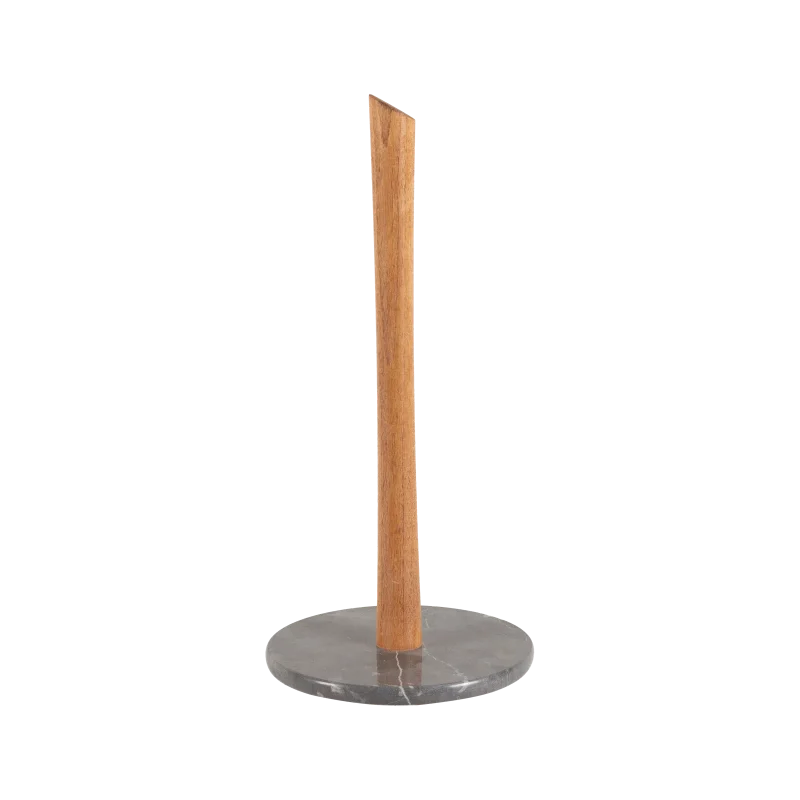 Round Base Grey Marble Paper Towel Holder