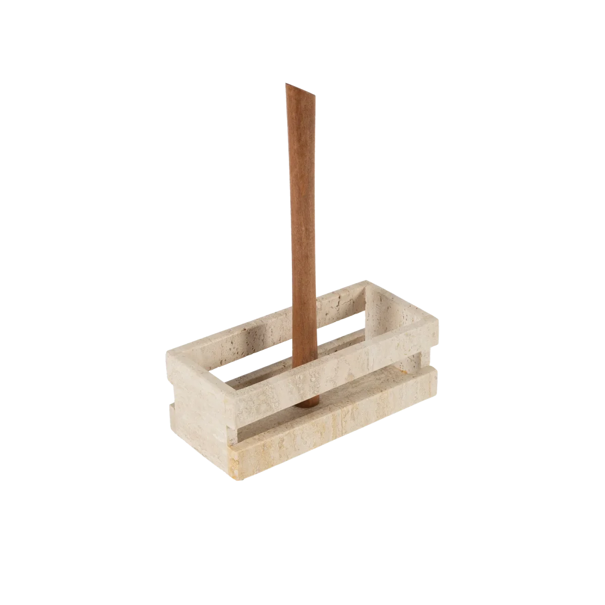 Travertine Crate Paper Towel Holder