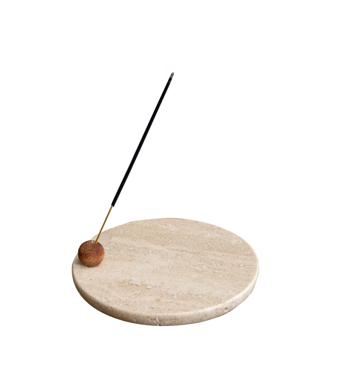 Travertine Round Incense Holder