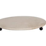 Travertine Round Tray With Black Ball Feet