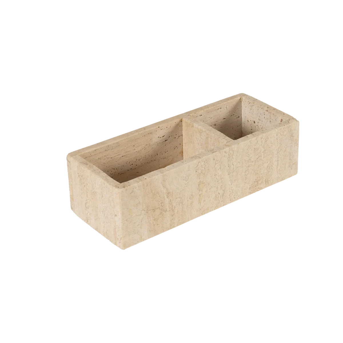 Travertine Two Compartment Organiser