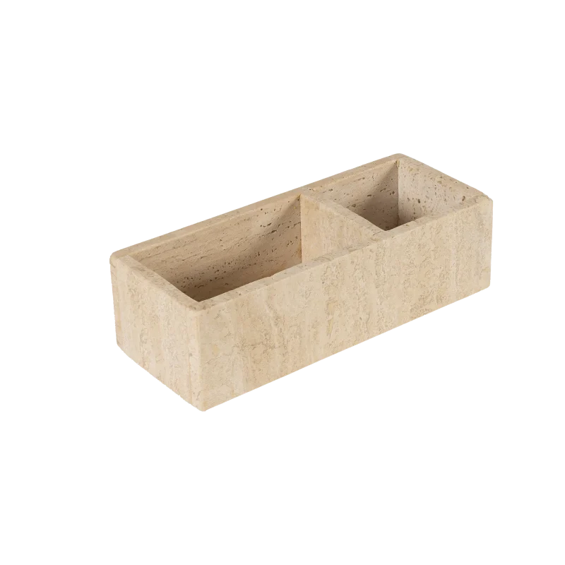 Travertine Two Compartment Organiser