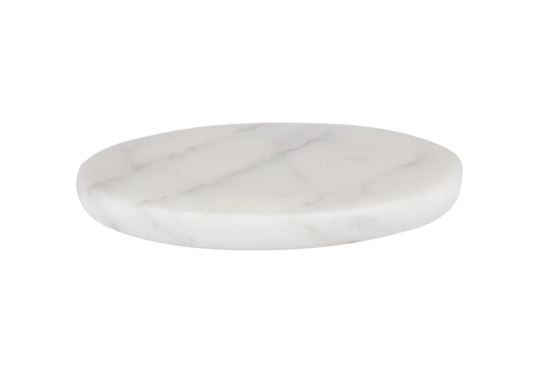 White Marble Round Serving Board