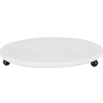 White Marble Round Tray With Black Ball Feet