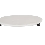White Marble Round Tray With Black Ball Feet