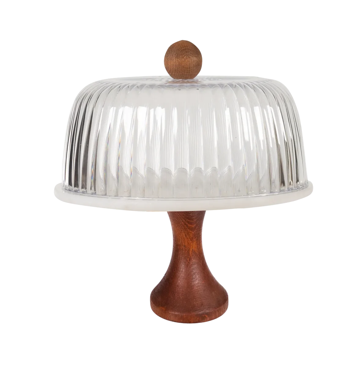 White Marble Tall Cake Stand With Glass Dome