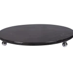 Black Marble Round Tray With Silver Ball Feet