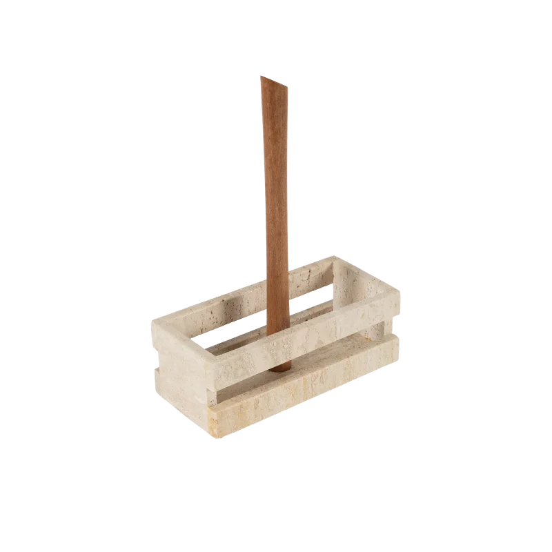 Travertine Crate Paper Towel Holder