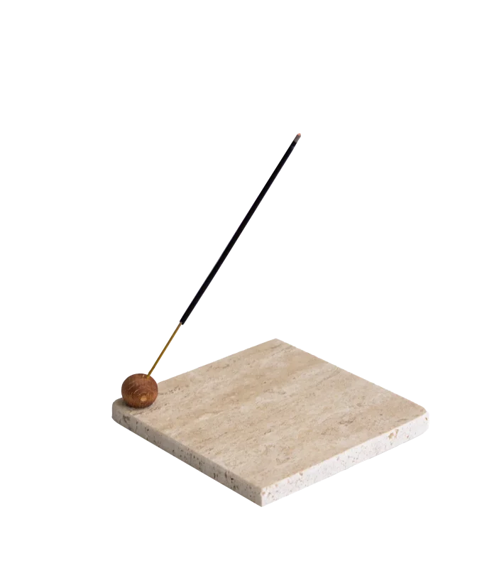 Travertine Square Incense Holder
