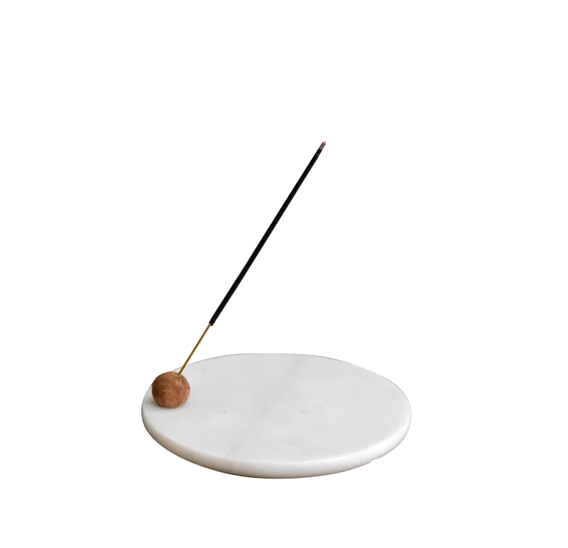 White Marble Round Incense Holder